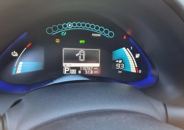 Nissan Leaf cena 42927 przebieg: 110767, rok produkcji 2015 z Darłowo małe 277